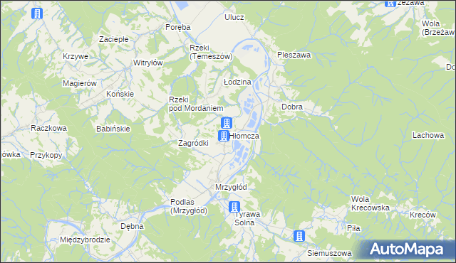mapa Hłomcza, Hłomcza na mapie Targeo