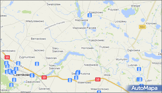 mapa Hornówek gmina Kikół, Hornówek gmina Kikół na mapie Targeo