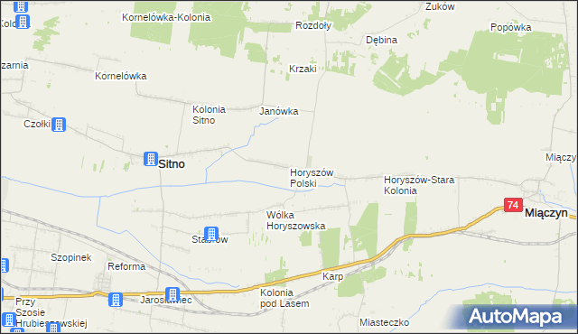 mapa Horyszów Polski, Horyszów Polski na mapie Targeo