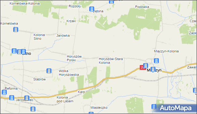 mapa Horyszów-Stara Kolonia, Horyszów-Stara Kolonia na mapie Targeo