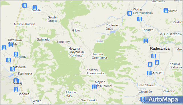 mapa Hosznia Ordynacka, Hosznia Ordynacka na mapie Targeo