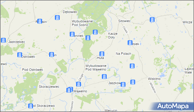 mapa Huta gmina Koronowo, Huta gmina Koronowo na mapie Targeo