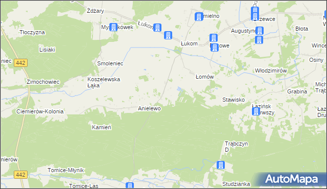 mapa Huta Łukomska gmina Zagórów, Huta Łukomska gmina Zagórów na mapie Targeo