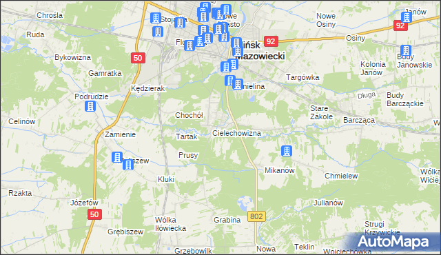 mapa Huta Mińska, Huta Mińska na mapie Targeo