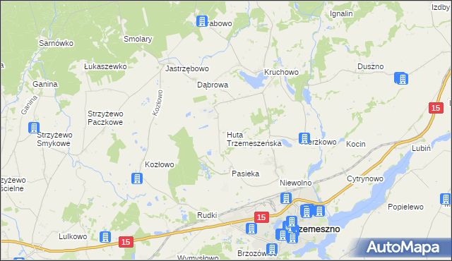 mapa Huta Trzemeszeńska, Huta Trzemeszeńska na mapie Targeo