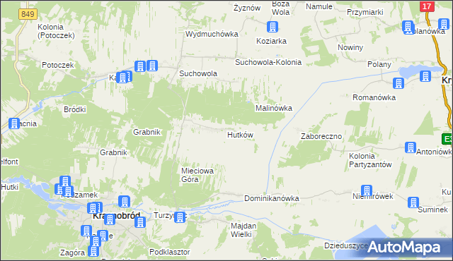 mapa Hutków, Hutków na mapie Targeo