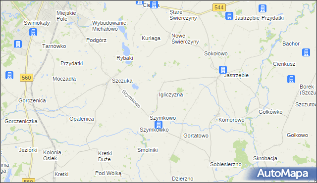 mapa Igliczyzna, Igliczyzna na mapie Targeo