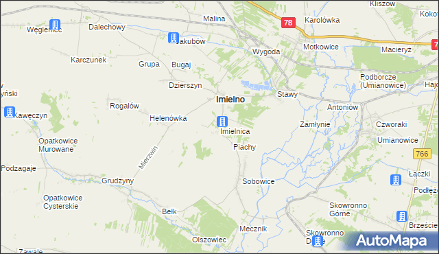 mapa Imielnica, Imielnica na mapie Targeo