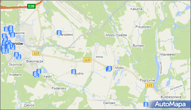 mapa Imno gmina Goleniów, Imno gmina Goleniów na mapie Targeo