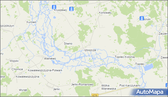 mapa Izbiszcze, Izbiszcze na mapie Targeo