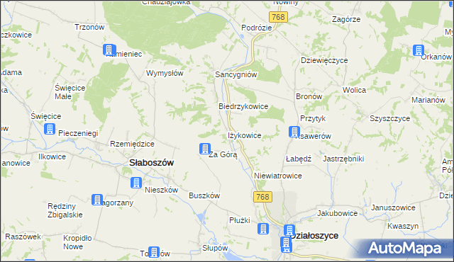 mapa Iżykowice, Iżykowice na mapie Targeo