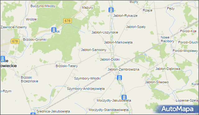 mapa Jabłoń-Dobki, Jabłoń-Dobki na mapie Targeo