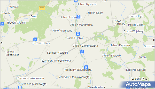 mapa Jabłoń-Jankowce, Jabłoń-Jankowce na mapie Targeo