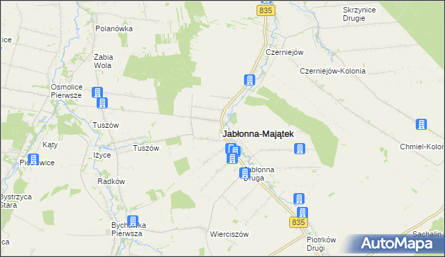 mapa Jabłonna-Majątek, Jabłonna-Majątek na mapie Targeo