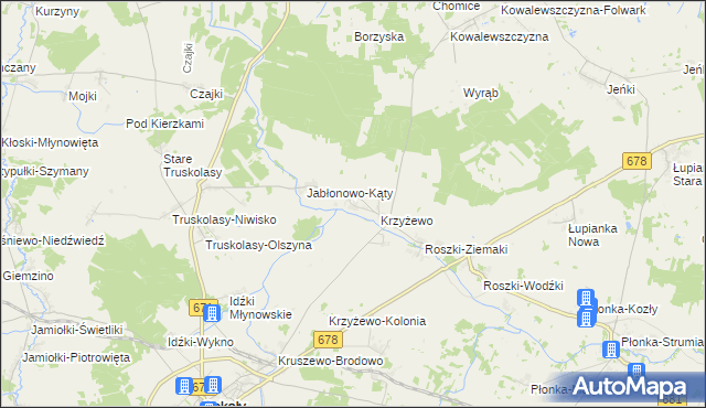 mapa Jabłonowo-Wypychy, Jabłonowo-Wypychy na mapie Targeo