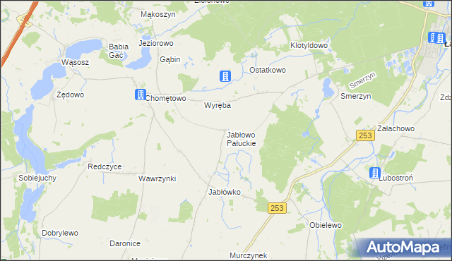 mapa Jabłowo Pałuckie, Jabłowo Pałuckie na mapie Targeo