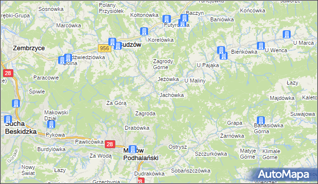 mapa Jachówka, Jachówka na mapie Targeo