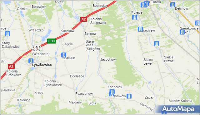 mapa Jacochów, Jacochów na mapie Targeo