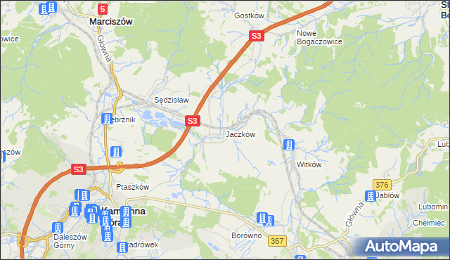 mapa Jaczków, Jaczków na mapie Targeo