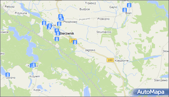 mapa Jaglisko, Jaglisko na mapie Targeo