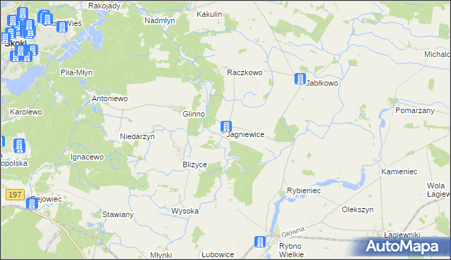 mapa Jagniewice, Jagniewice na mapie Targeo