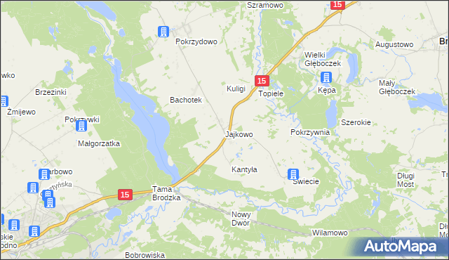 mapa Jajkowo, Jajkowo na mapie Targeo