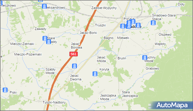 mapa Jakać Młoda, Jakać Młoda na mapie Targeo