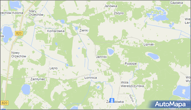 mapa Jamniki, Jamniki na mapie Targeo