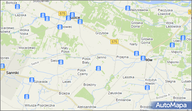 mapa Jamno gmina Słubice, Jamno gmina Słubice na mapie Targeo