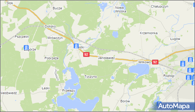 mapa Janisławiec, Janisławiec na mapie Targeo