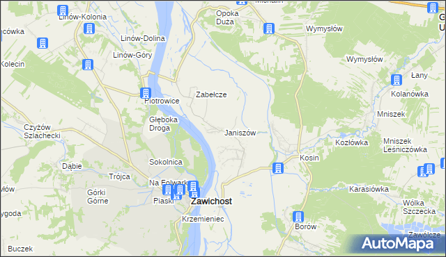 mapa Janiszów gmina Annopol, Janiszów gmina Annopol na mapie Targeo