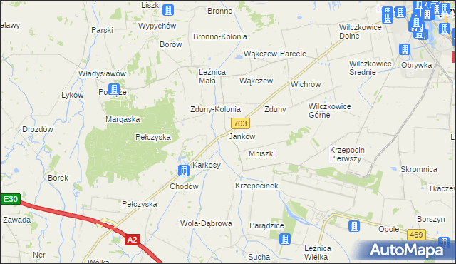 mapa Janków gmina Łęczyca, Janków gmina Łęczyca na mapie Targeo