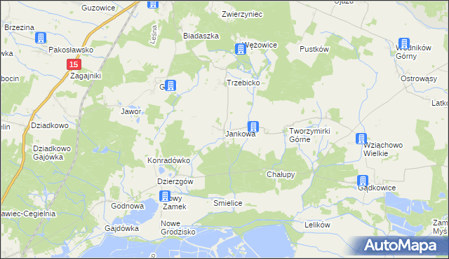 mapa Jankowa gmina Cieszków, Jankowa gmina Cieszków na mapie Targeo