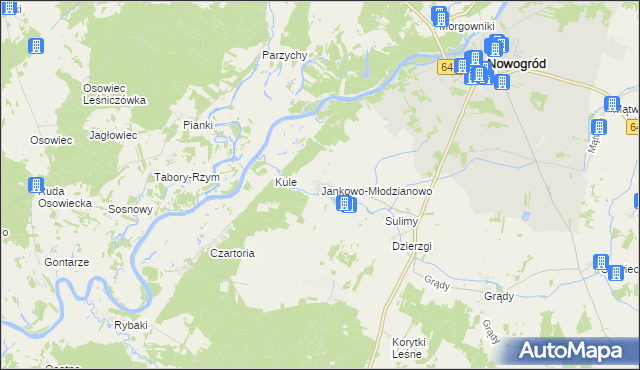 mapa Jankowo-Młodzianowo, Jankowo-Młodzianowo na mapie Targeo