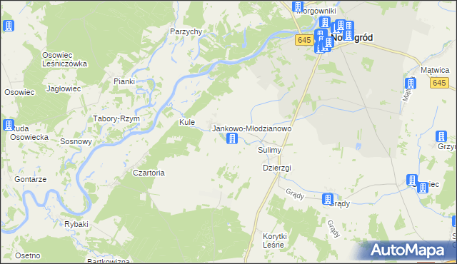 mapa Jankowo-Skarbowo, Jankowo-Skarbowo na mapie Targeo