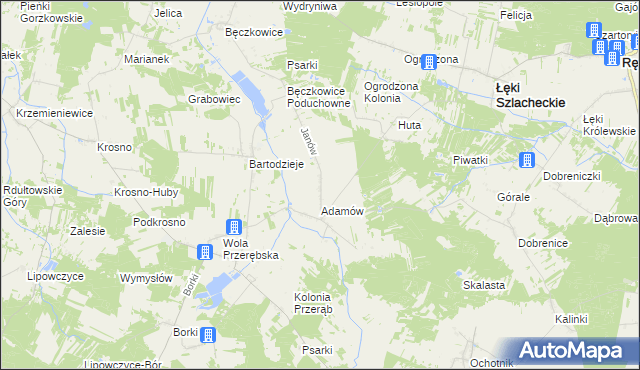 mapa Janów gmina Łęki Szlacheckie, Janów gmina Łęki Szlacheckie na mapie Targeo