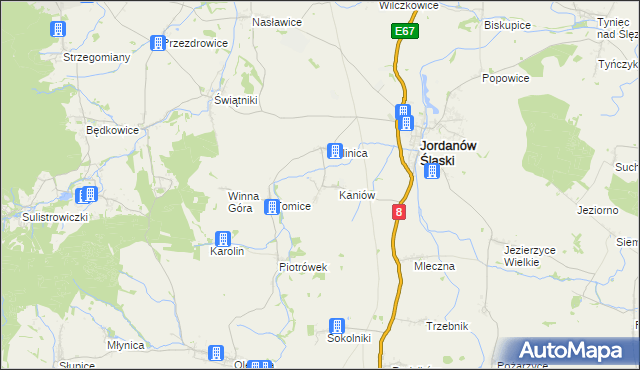 mapa Janówek gmina Jordanów Śląski, Janówek gmina Jordanów Śląski na mapie Targeo