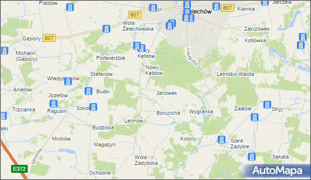 mapa Janówek gmina Żelechów, Janówek gmina Żelechów na mapie Targeo