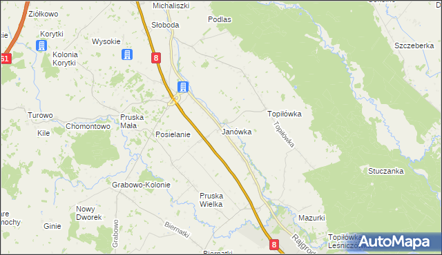 mapa Janówka gmina Augustów, Janówka gmina Augustów na mapie Targeo