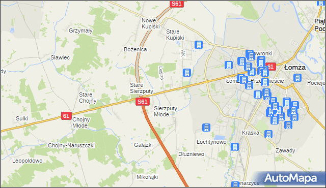 mapa Janowo gmina Łomża, Janowo gmina Łomża na mapie Targeo