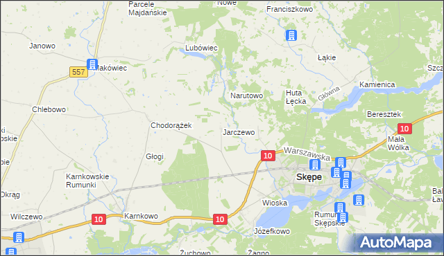 mapa Jarczewo, Jarczewo na mapie Targeo