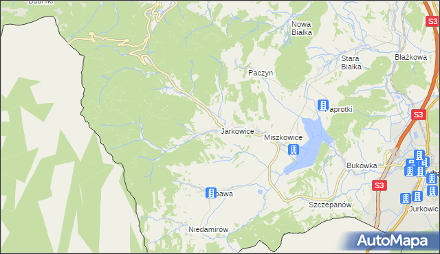 mapa Jarkowice, Jarkowice na mapie Targeo