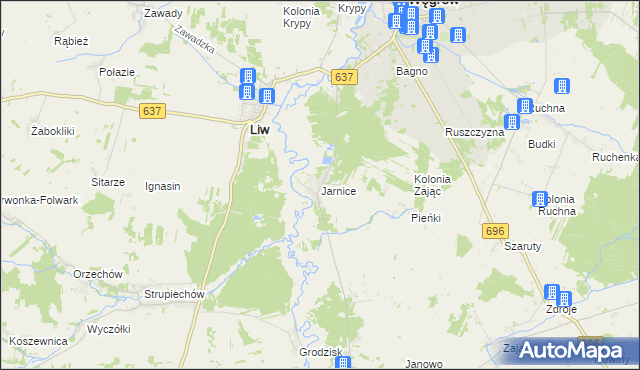 mapa Jarnice, Jarnice na mapie Targeo