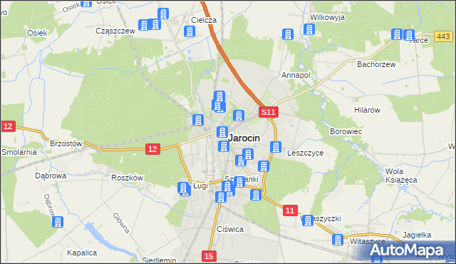 mapa Jarocin, Jarocin na mapie Targeo