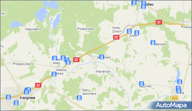 mapa Jaromierz gmina Siedlec, Jaromierz gmina Siedlec na mapie Targeo