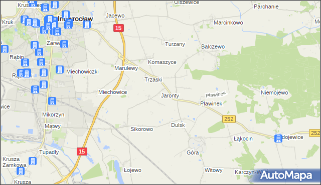 mapa Jaronty, Jaronty na mapie Targeo