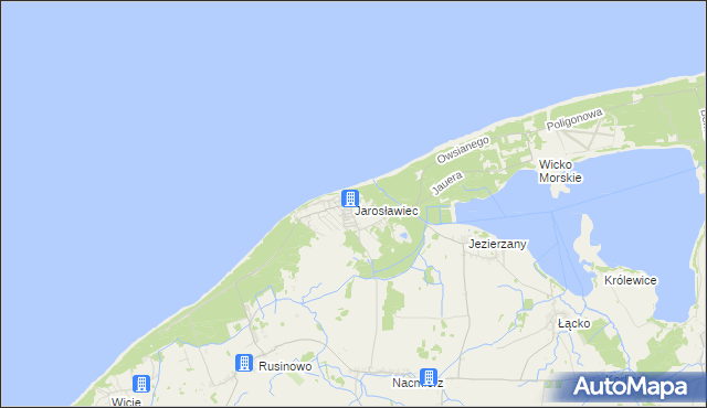 mapa Jarosławiec gmina Postomino, Jarosławiec gmina Postomino na mapie Targeo