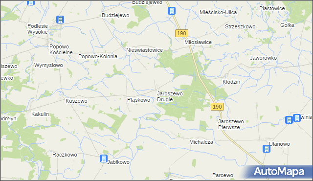 mapa Jaroszewo Drugie, Jaroszewo Drugie na mapie Targeo