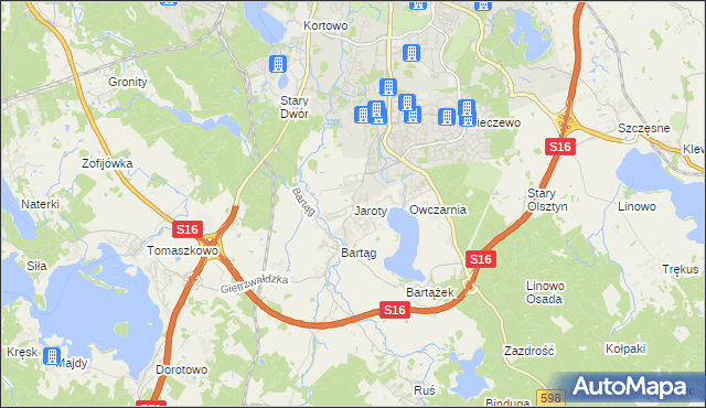 mapa Jaroty, Jaroty na mapie Targeo