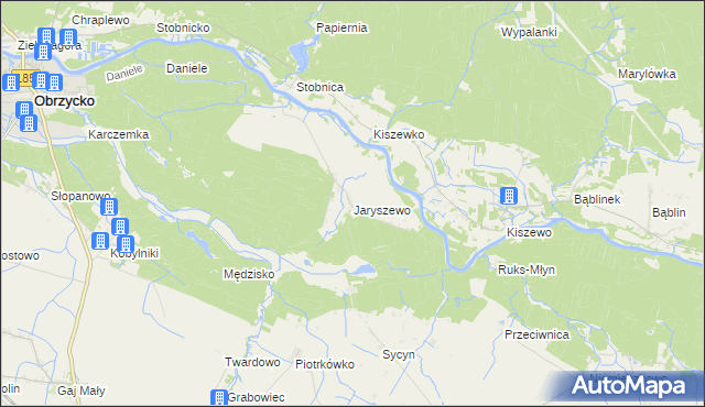 mapa Jaryszewo, Jaryszewo na mapie Targeo